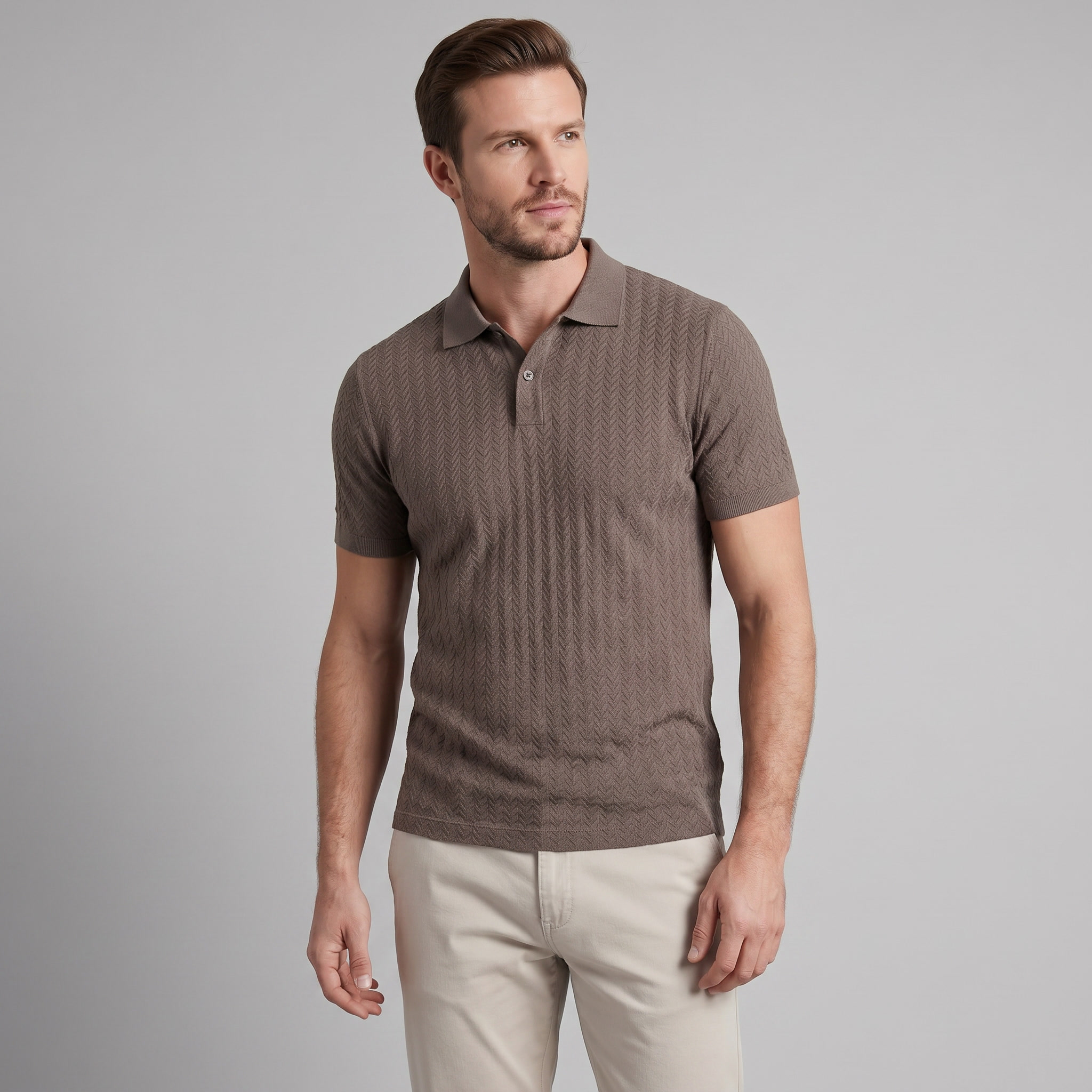 Herren Chevron Strick Polo