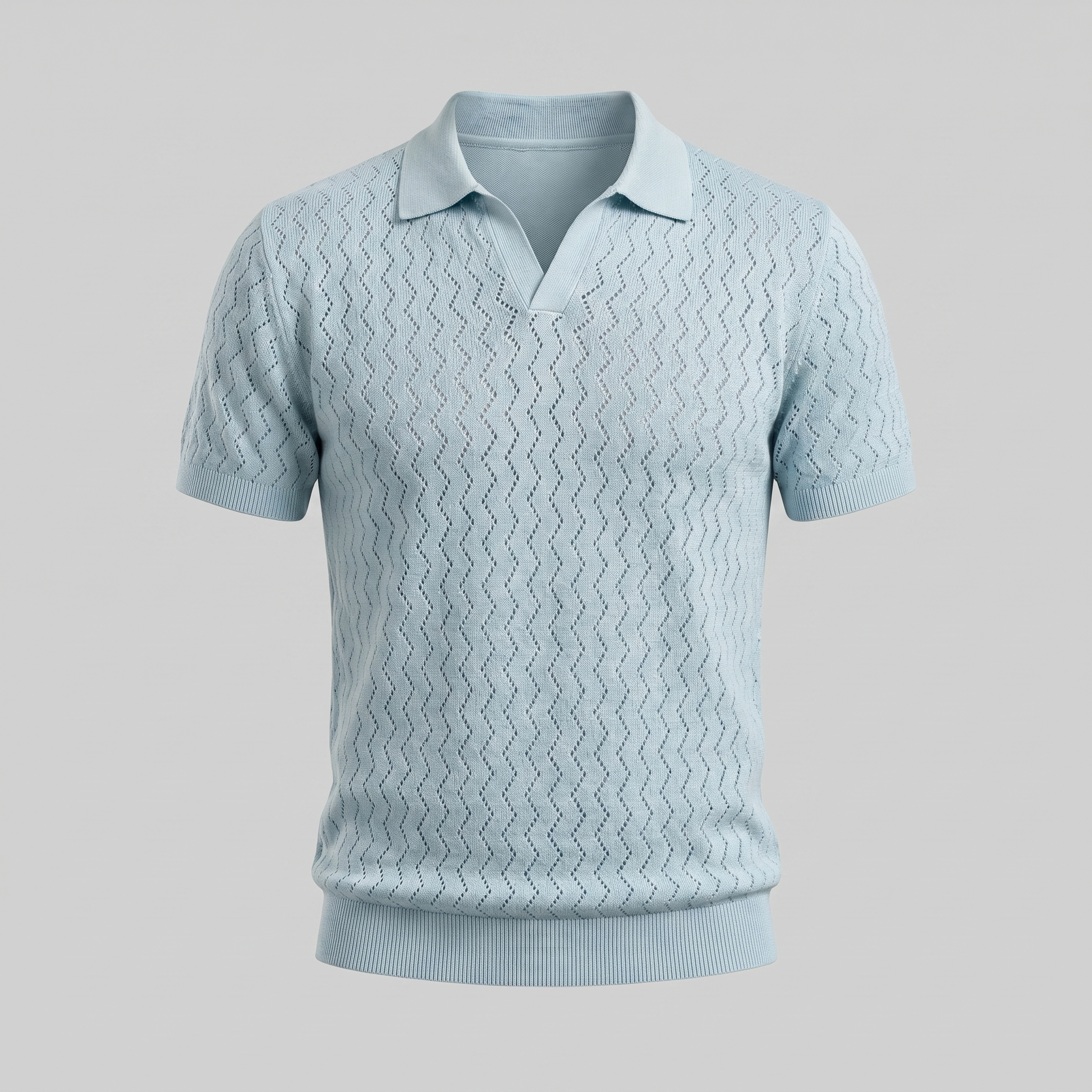 Herren Chevron Offenes Strick-Polo