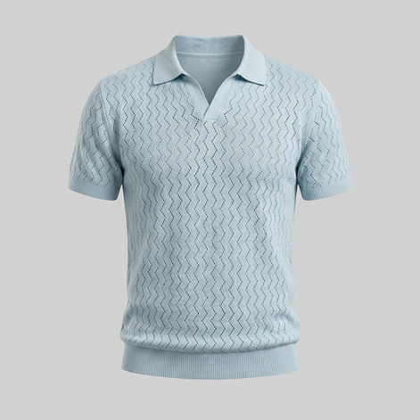 Herren Chevron Offenes Strick-Polo