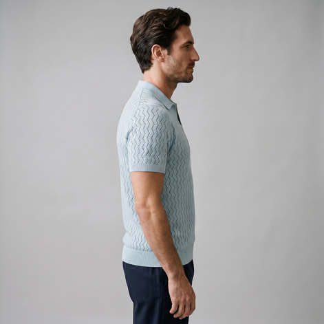 Herren Chevron Offenes Strick-Polo