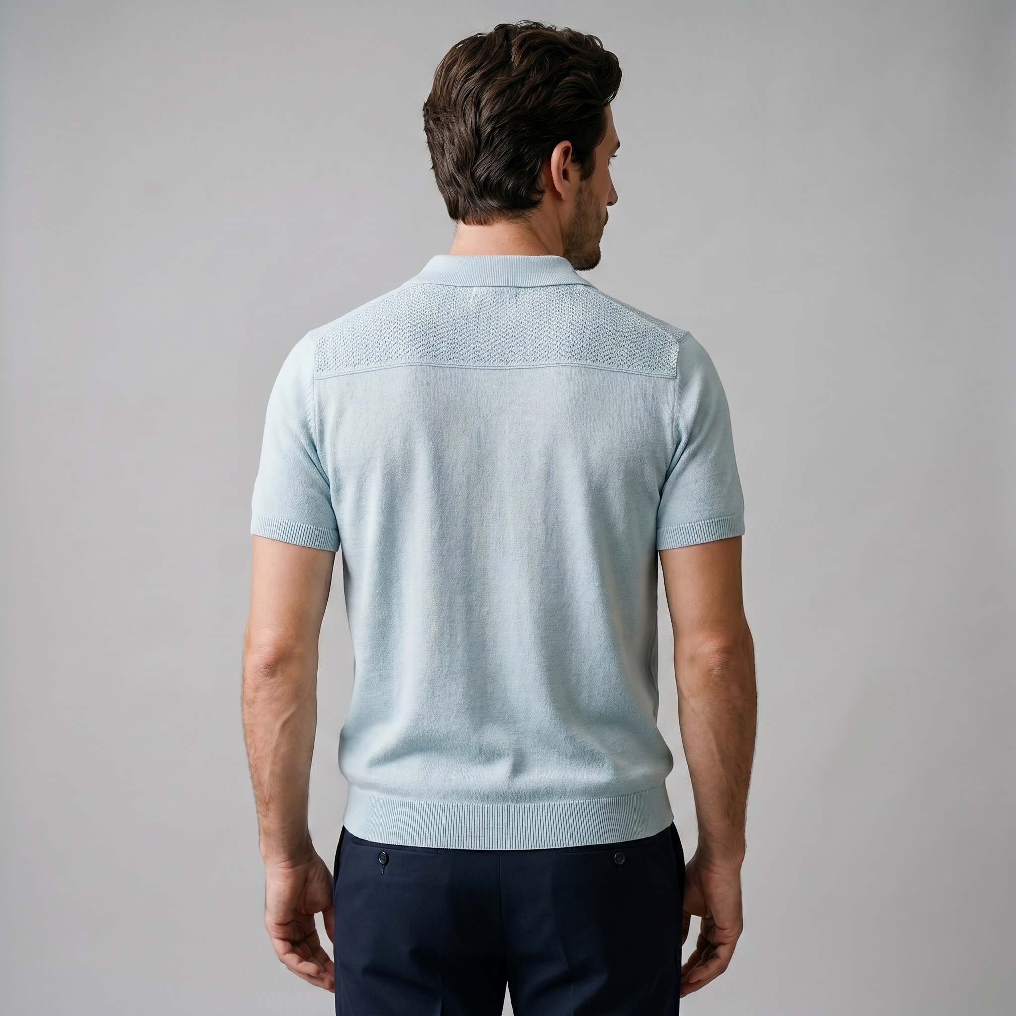 Herren Chevron Offenes Strick-Polo