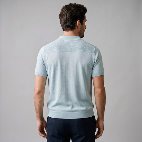 Herren Chevron Offenes Strick-Polo
