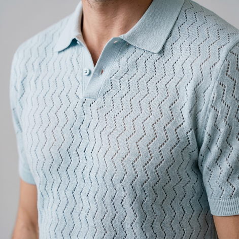 Herren Chevron Offenes Strick-Polo