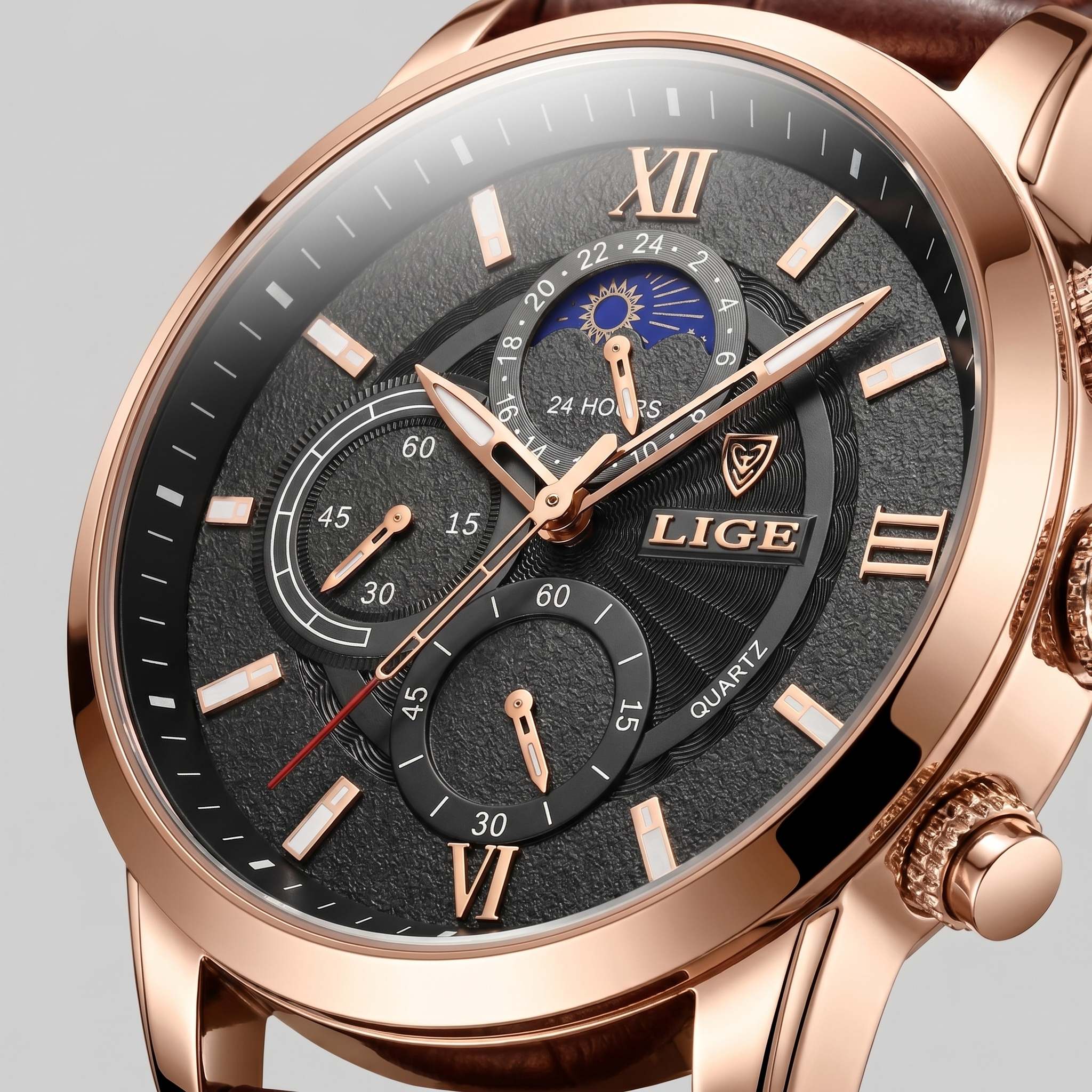 Herrenuhr Chronograph Mondphase Dresswatch
