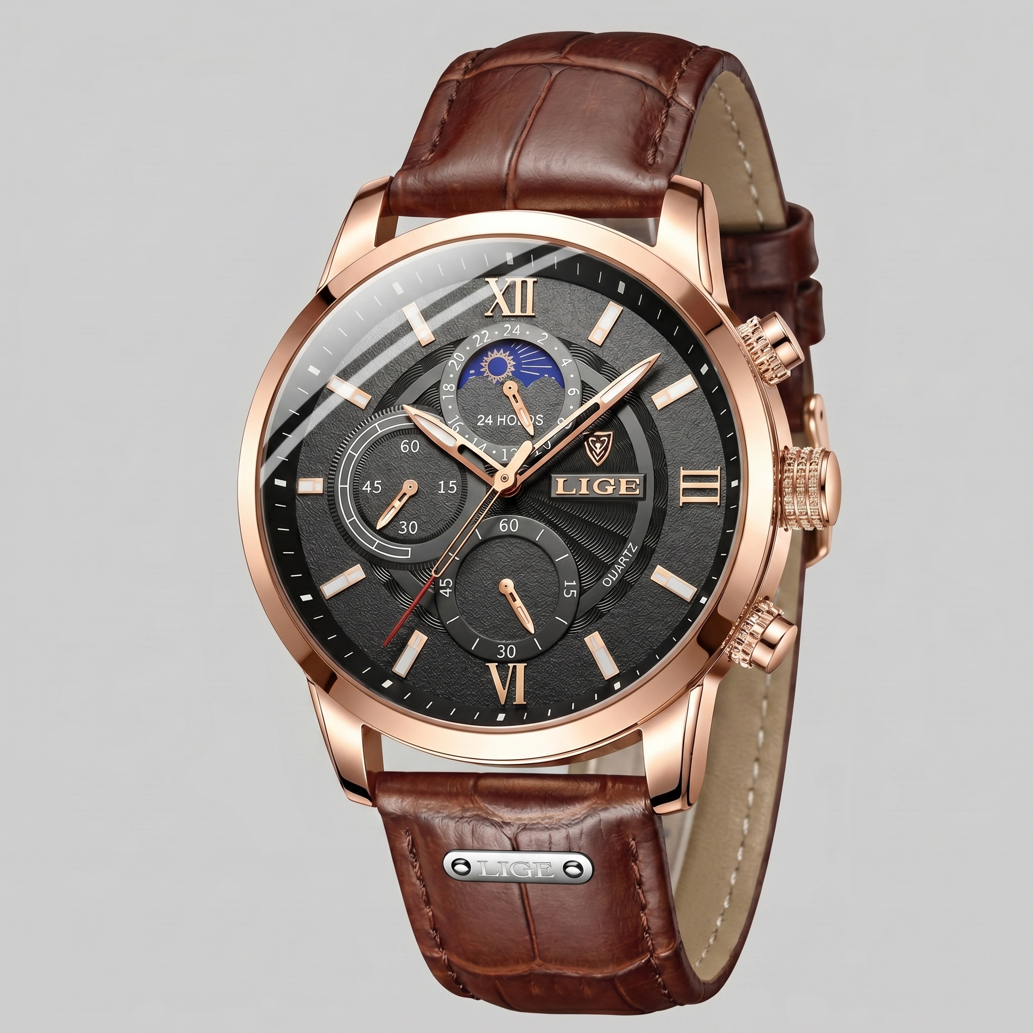 Herrenuhr Chronograph Mondphase Dresswatch