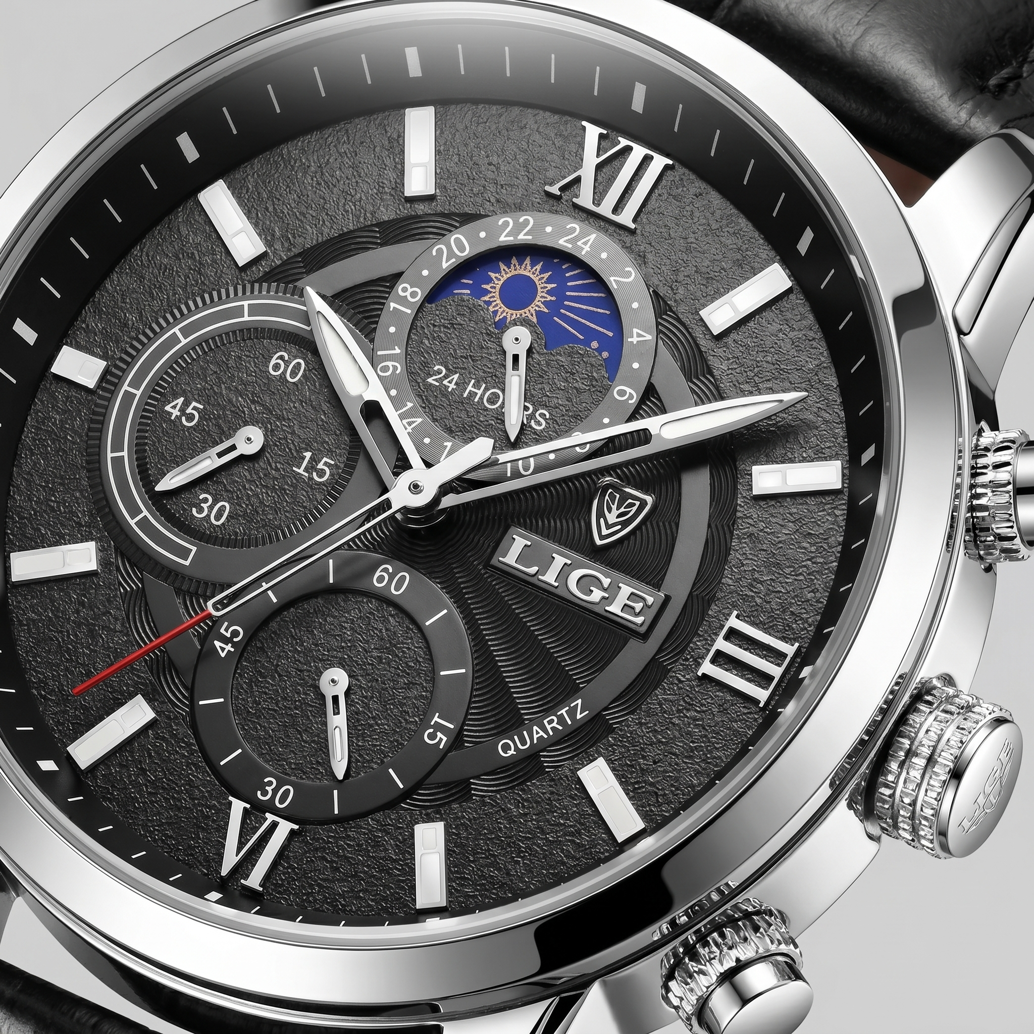 Herrenuhr Chronograph Mondphase Dresswatch