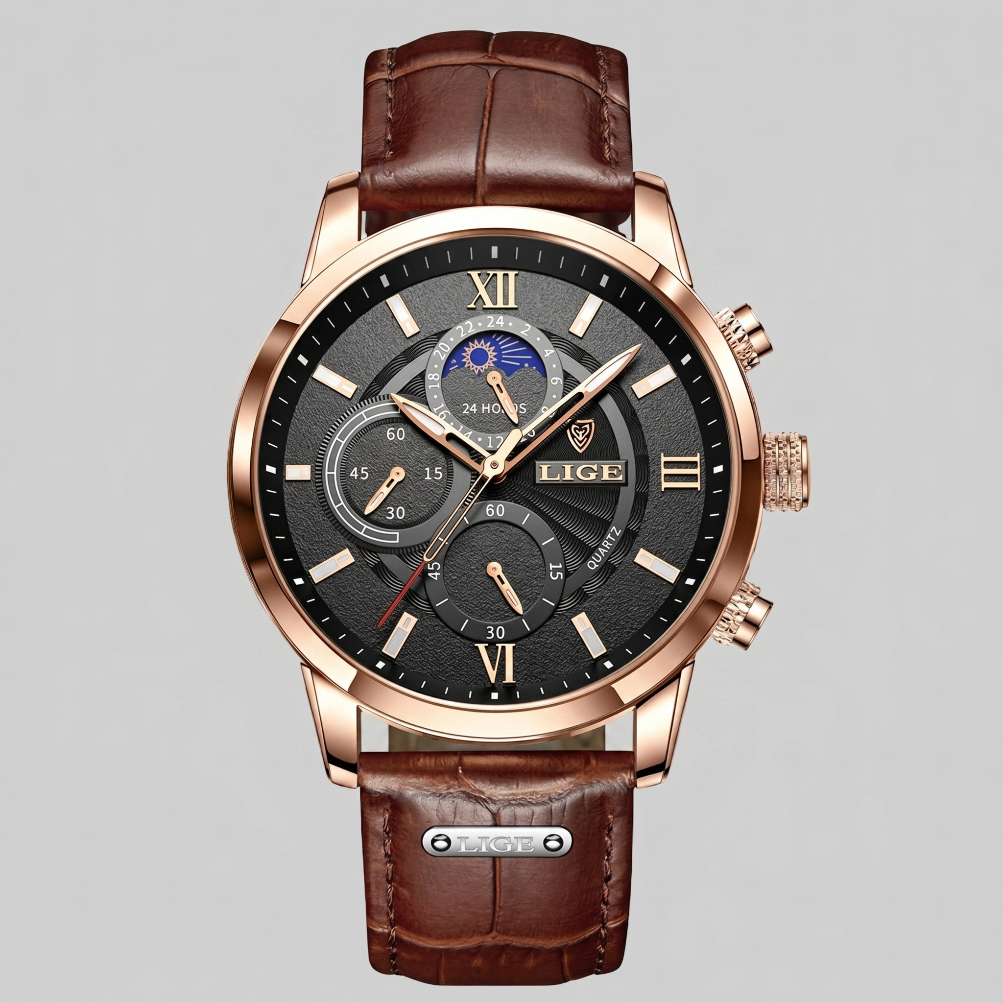 Herrenuhr Chronograph Mondphase Dresswatch