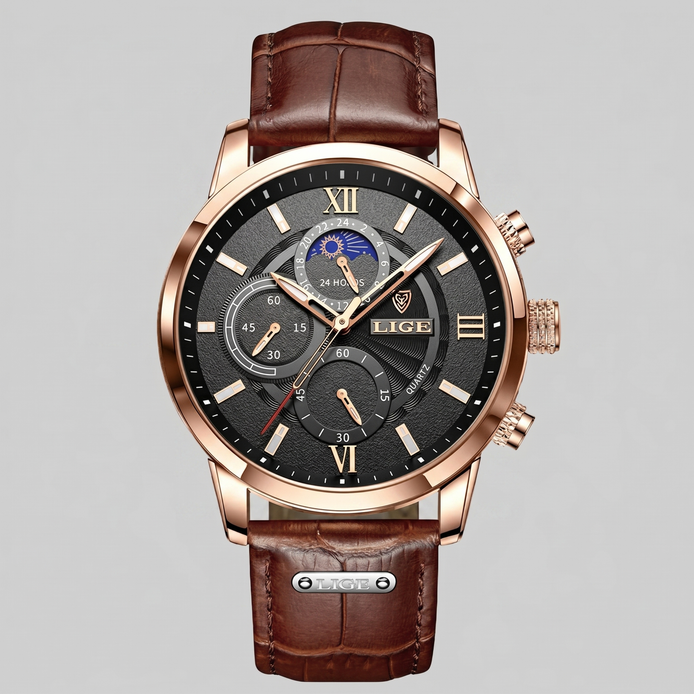 Herrenuhr Chronograph Mondphase Dresswatch