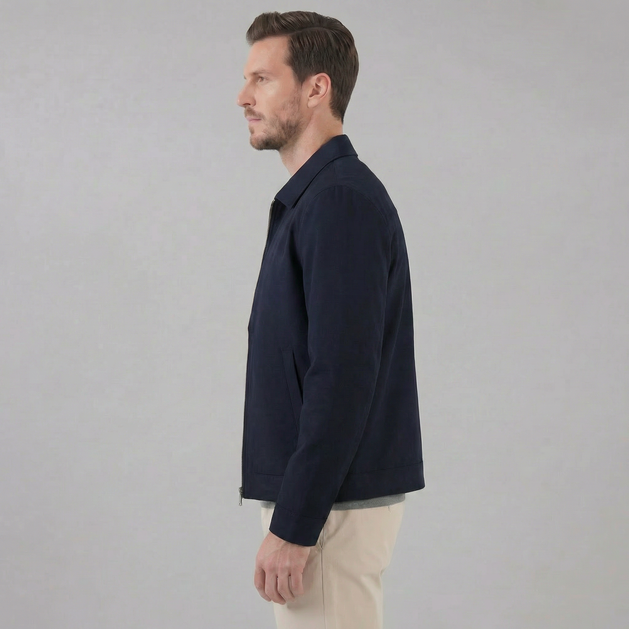 Herren Übergangsjacke Mit Klassischem Kragen