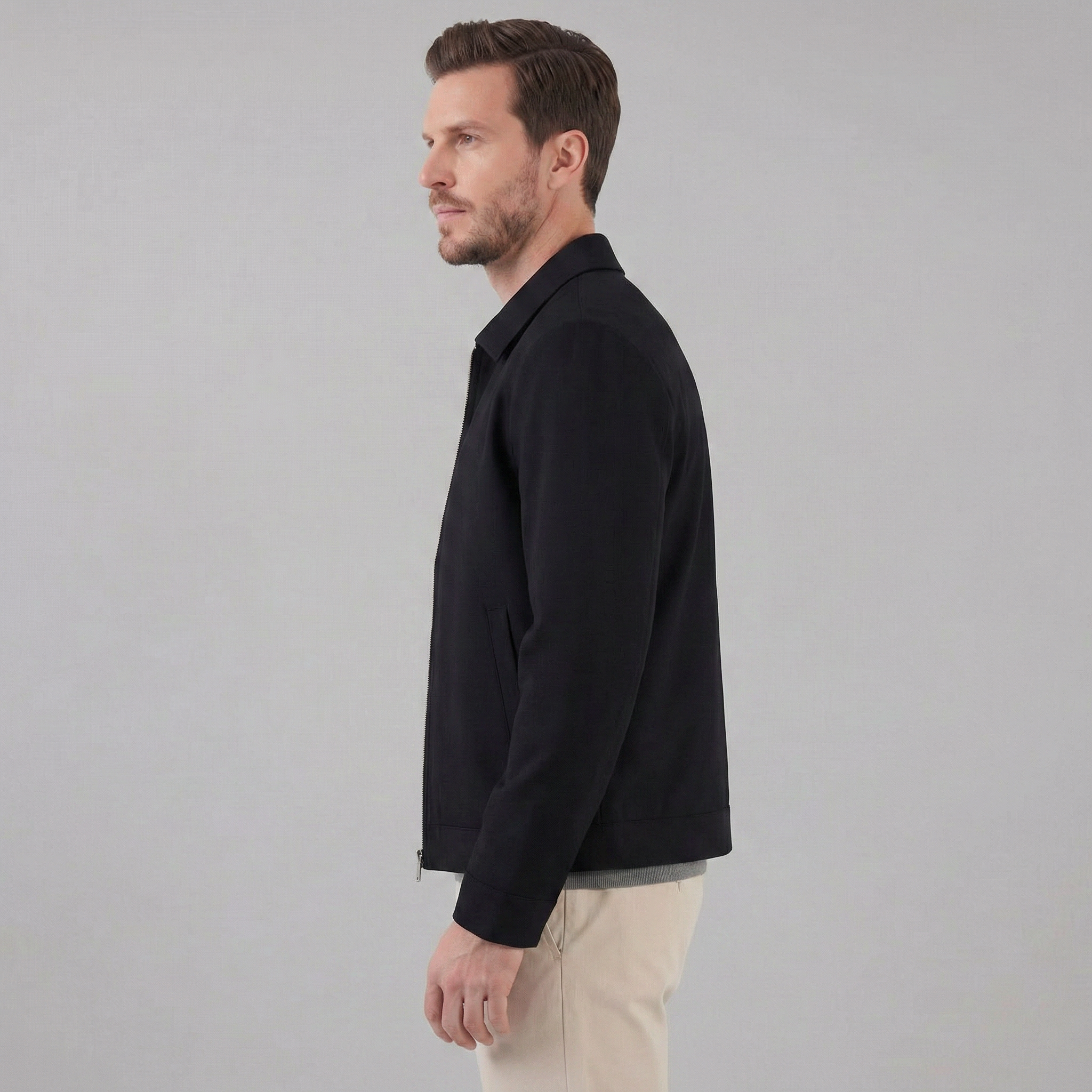 Herren Übergangsjacke Mit Klassischem Kragen