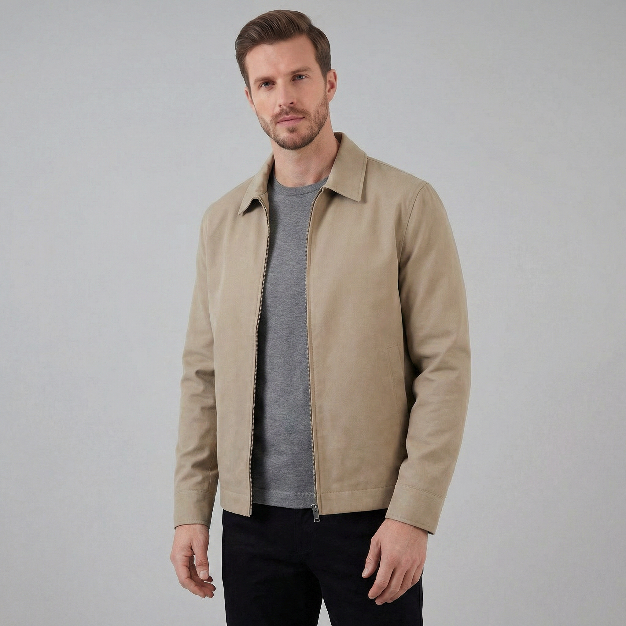 Herren Übergangsjacke Mit Klassischem Kragen