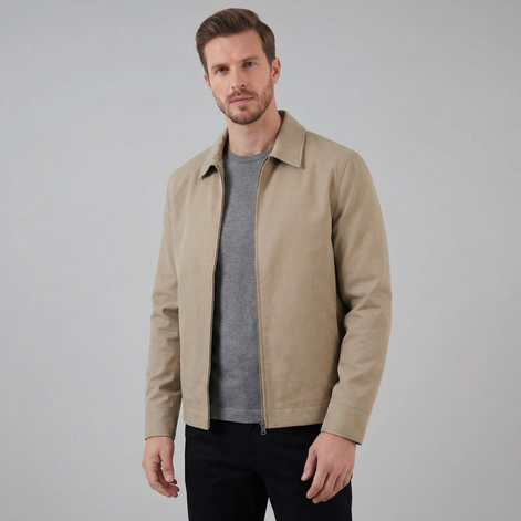 Herren Übergangsjacke Mit Klassischem Kragen