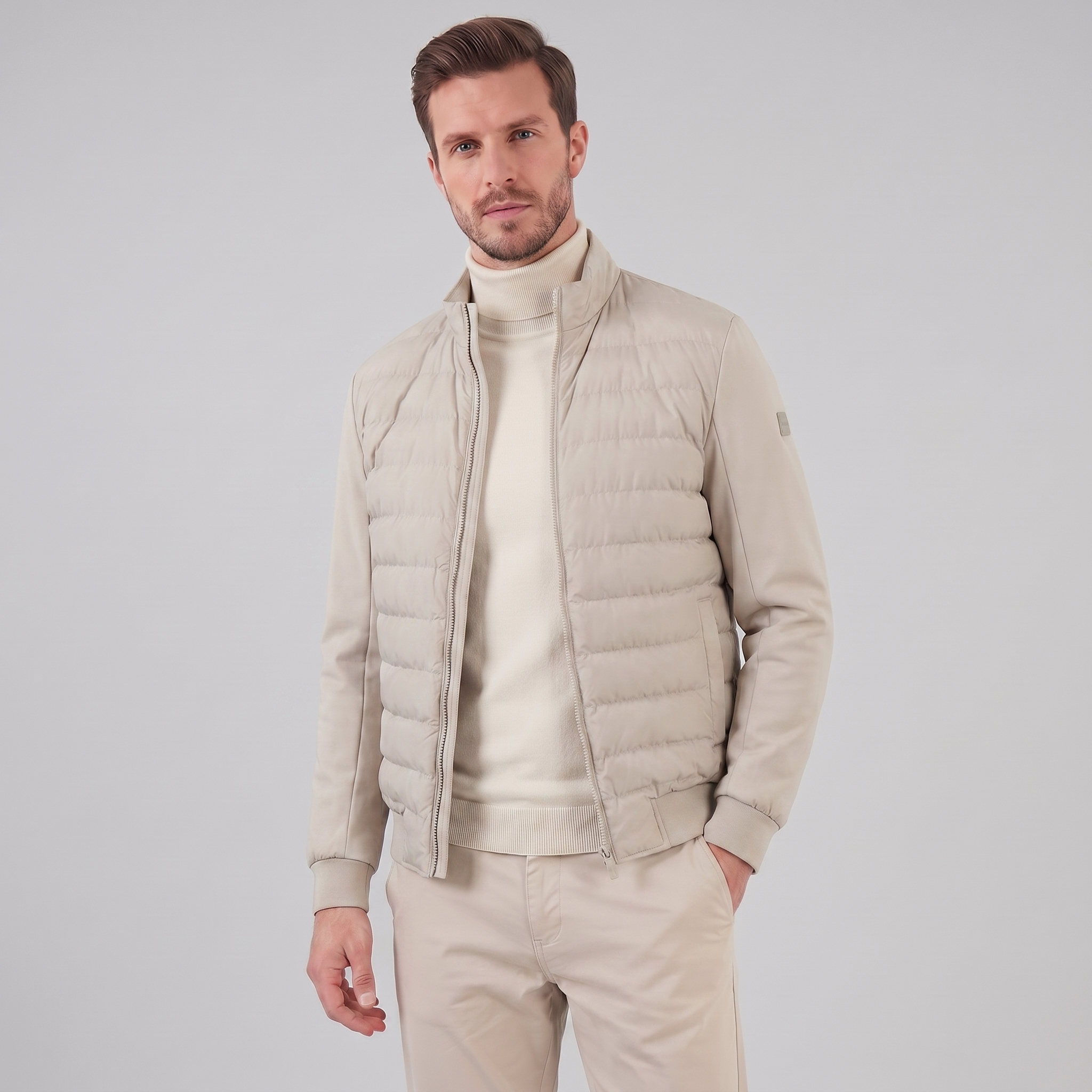 Klassische Hybrid-Bomberjacke für Herren