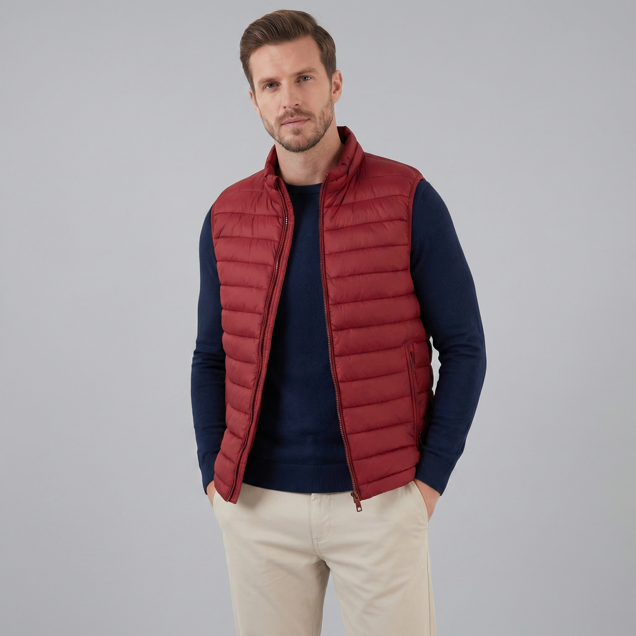 Herren Klassischer Ärmelloser Bodywarmer Weste