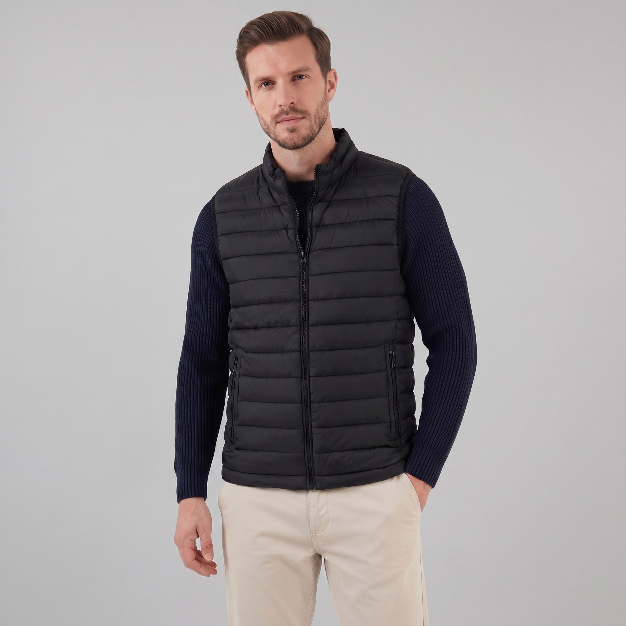Herren Klassischer Ärmelloser Bodywarmer Weste