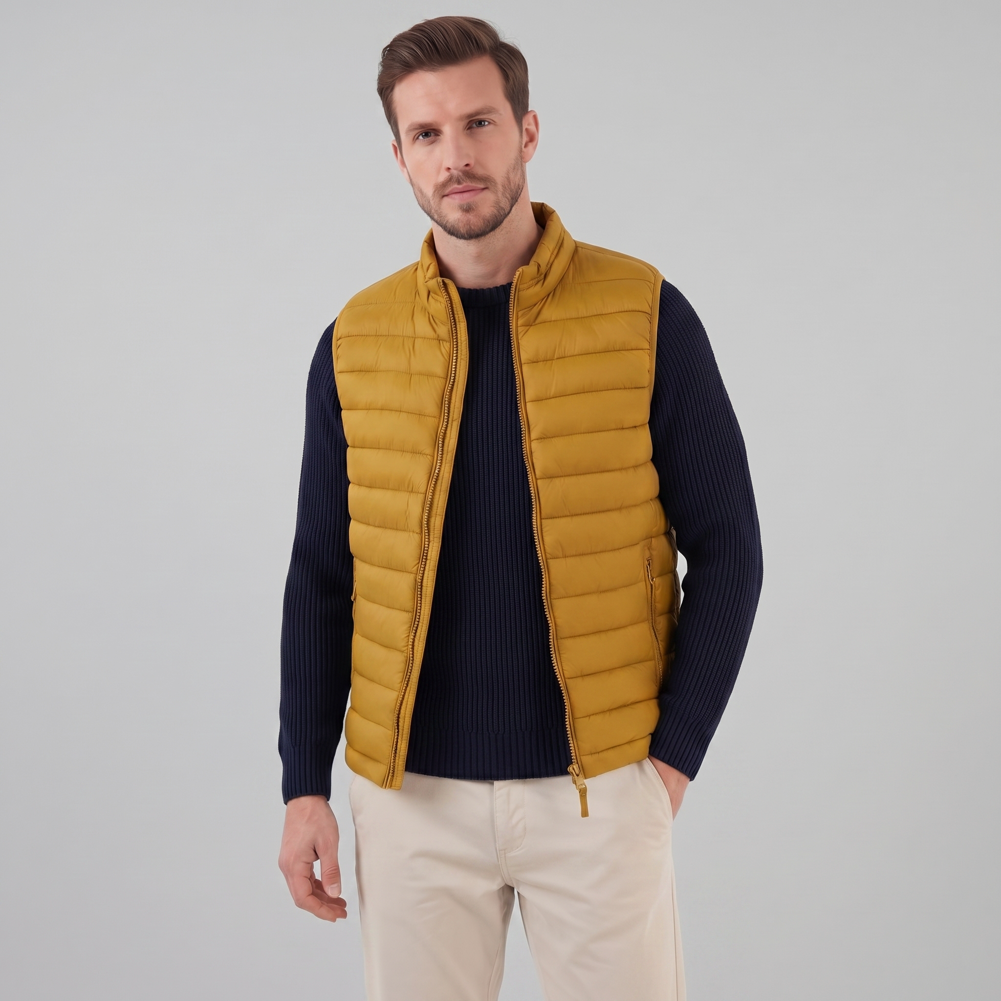 Herren Klassischer Ärmelloser Bodywarmer Weste