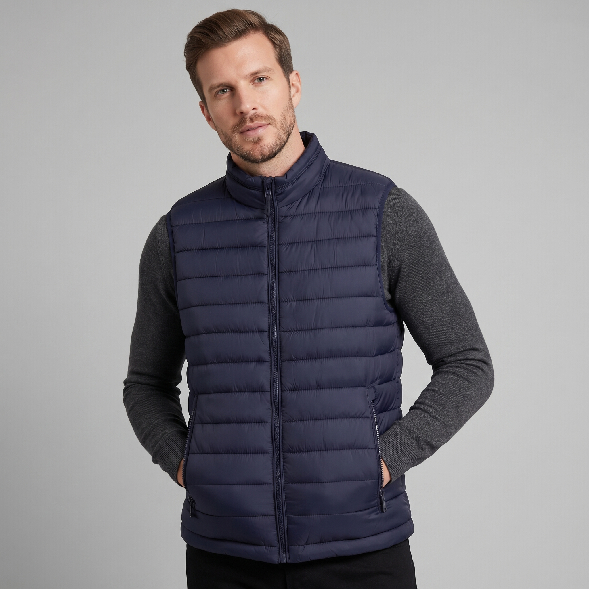 Herren Klassischer Ärmelloser Bodywarmer Weste