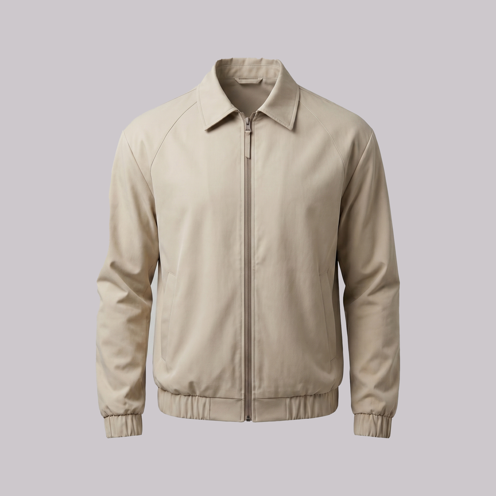 Herren Freizeitjacke Mit Kragen Und Durchgehendem Reißverschluss