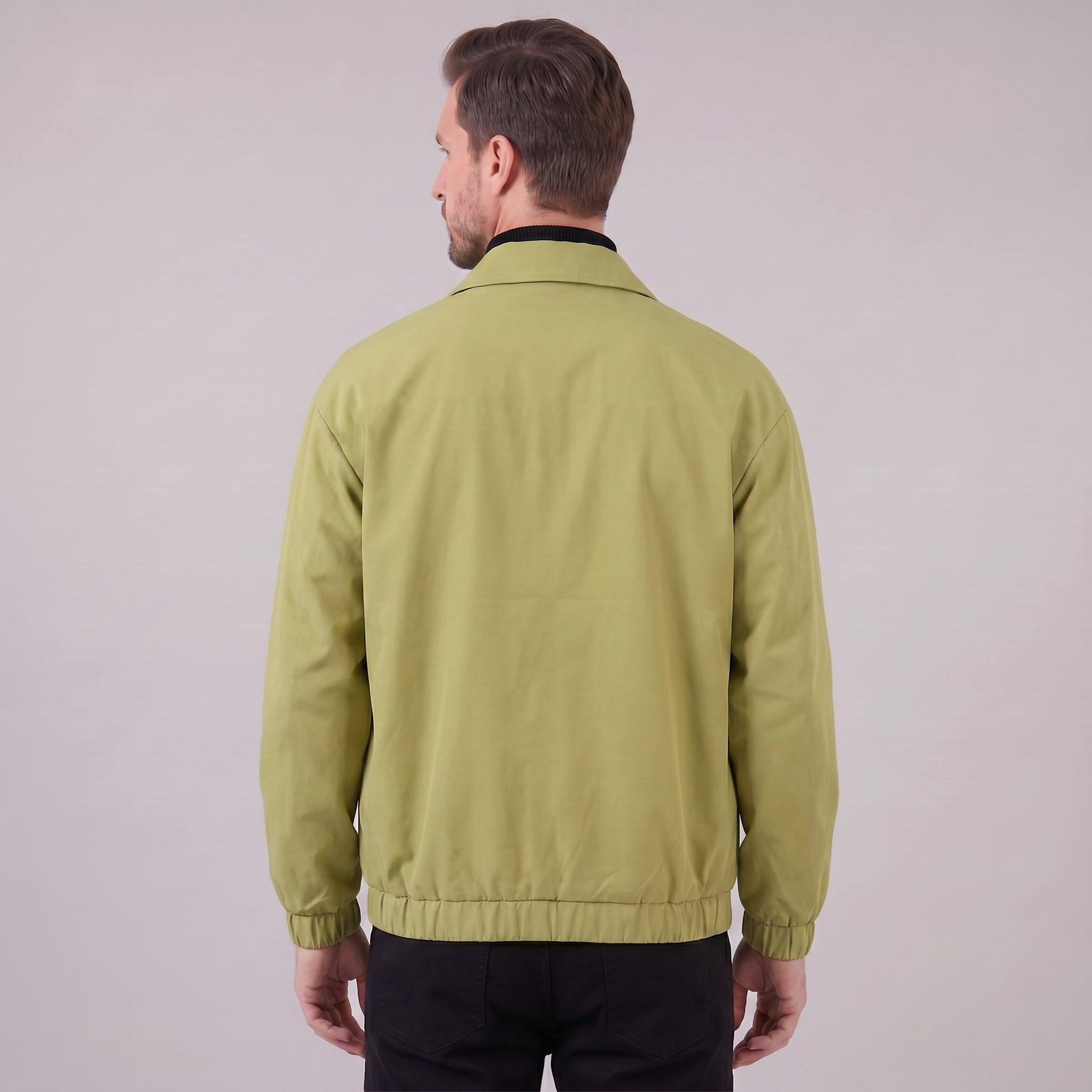 Herren Freizeitjacke Mit Kragen Und Durchgehendem Reißverschluss