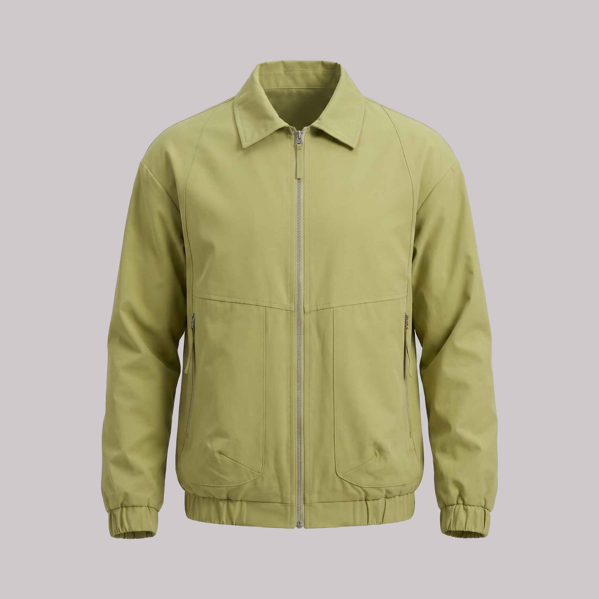 Herren Freizeitjacke Mit Kragen Und Durchgehendem Reißverschluss