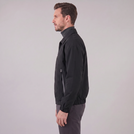 Herren Freizeitjacke Mit Kragen Und Durchgehendem Reißverschluss