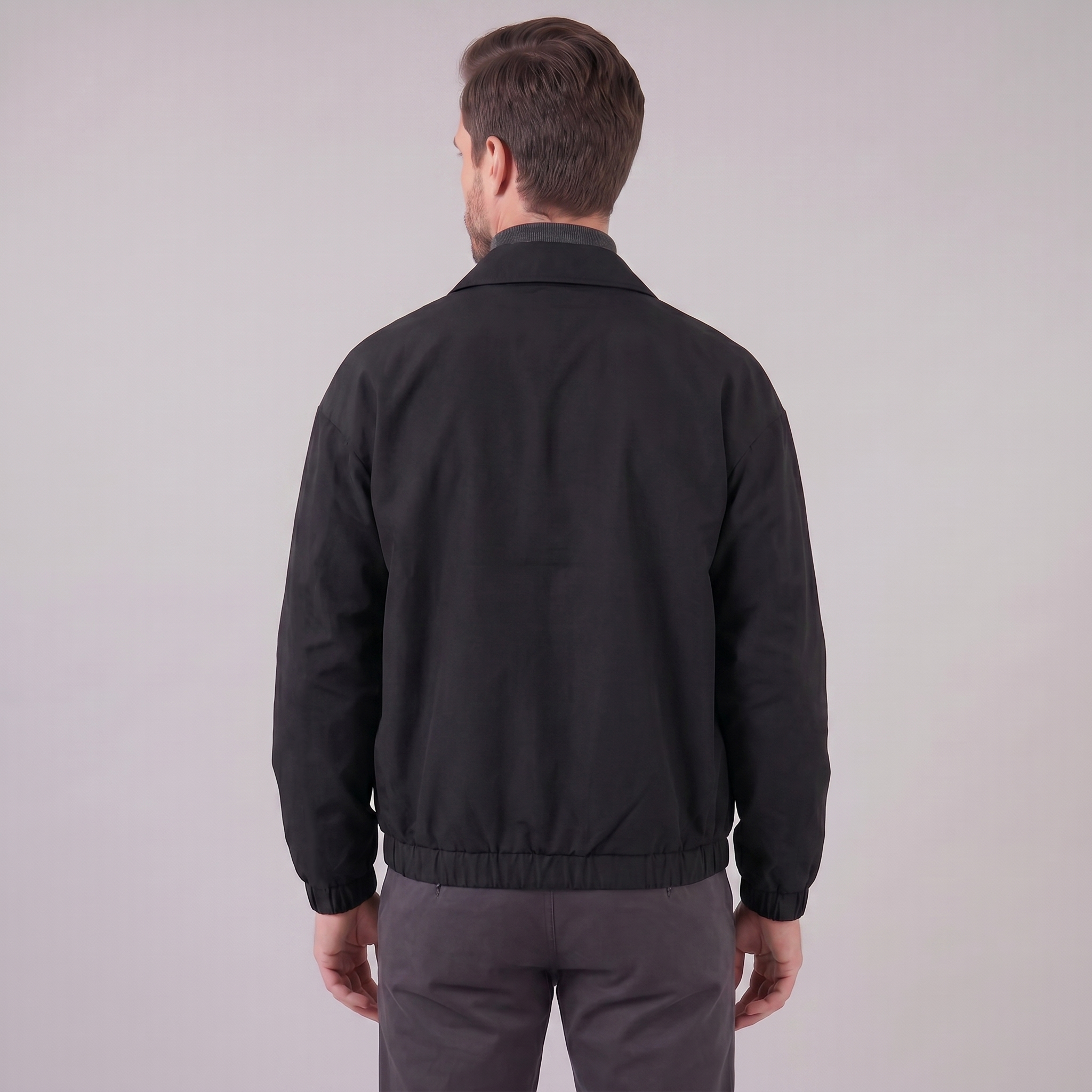Herren Freizeitjacke Mit Kragen Und Durchgehendem Reißverschluss