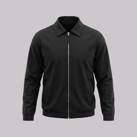 Herren Freizeitjacke Mit Kragen Und Durchgehendem Reißverschluss
