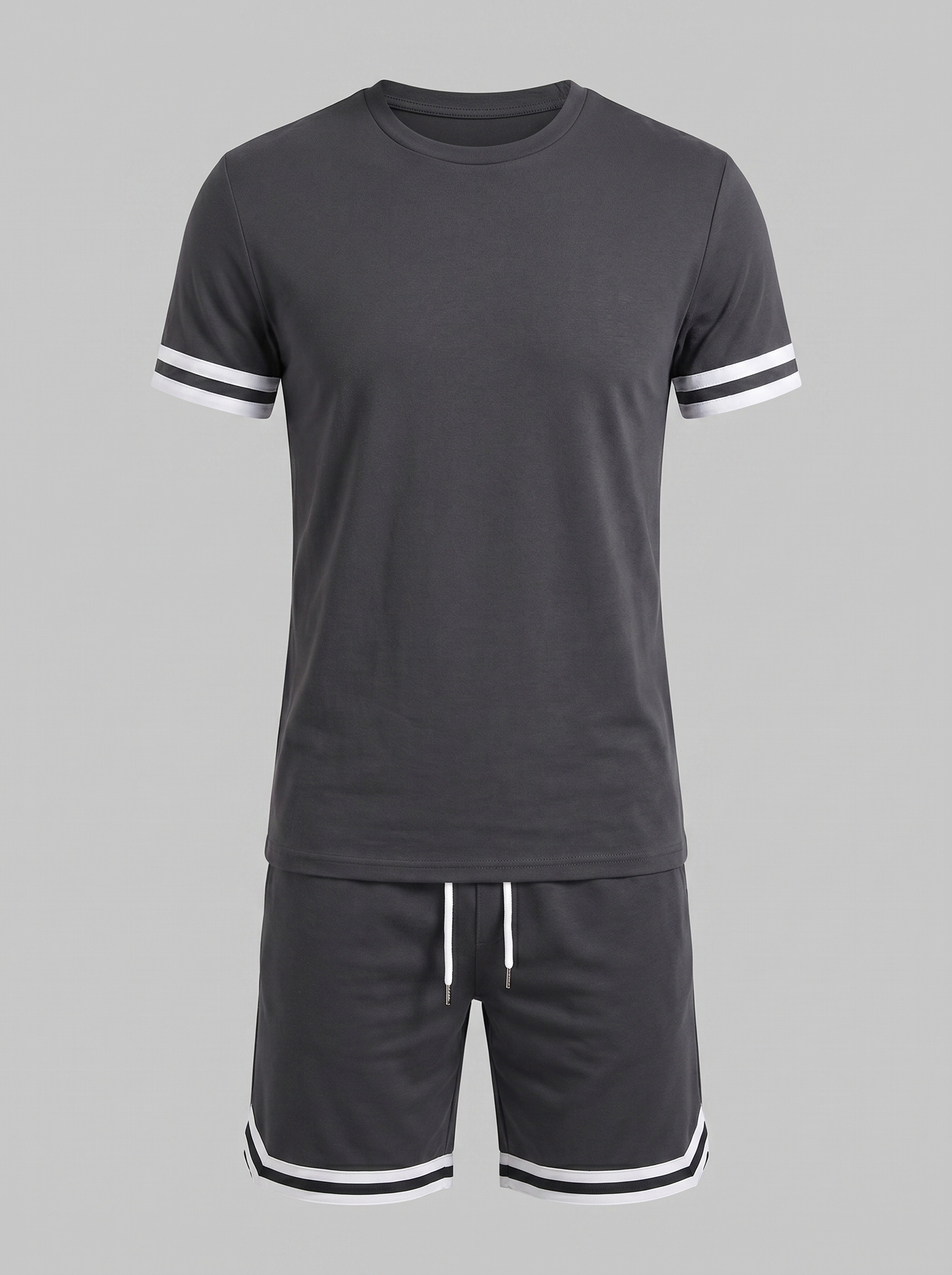 Herren Kontrast Streifen T-Shirt Shorts Set