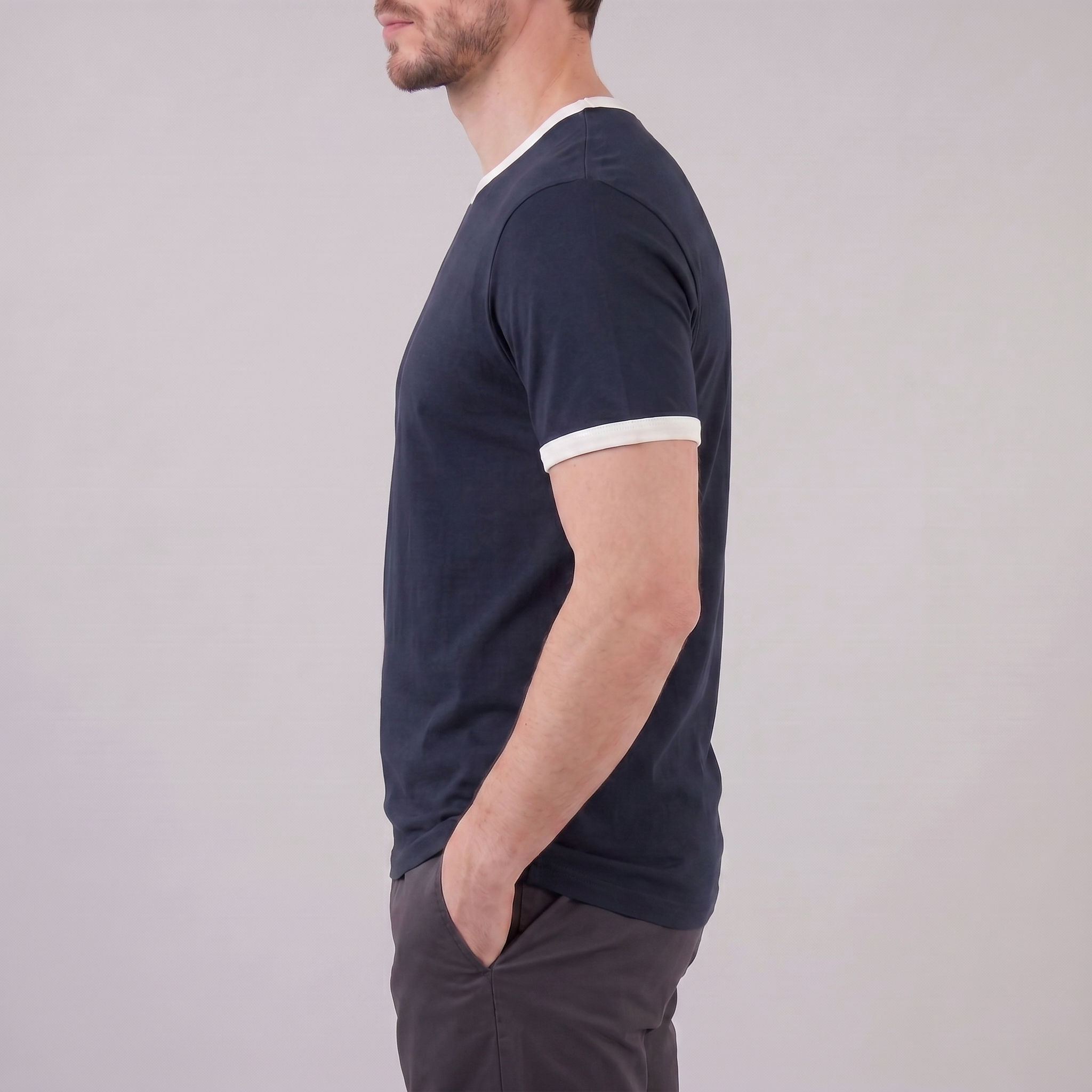 Herren Ringer T Shirt Mit Kontrastbesatz