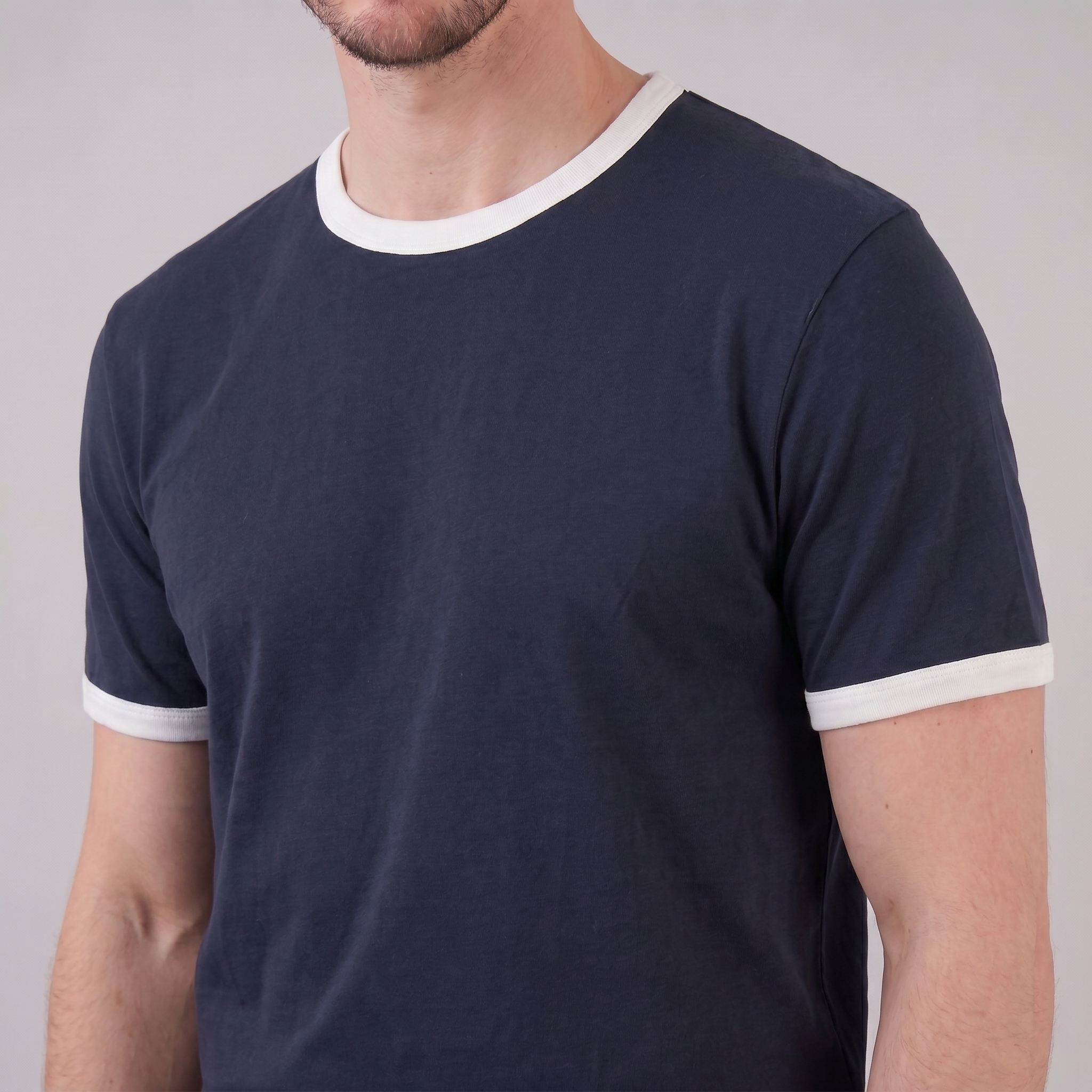 Herren Ringer T Shirt Mit Kontrastbesatz