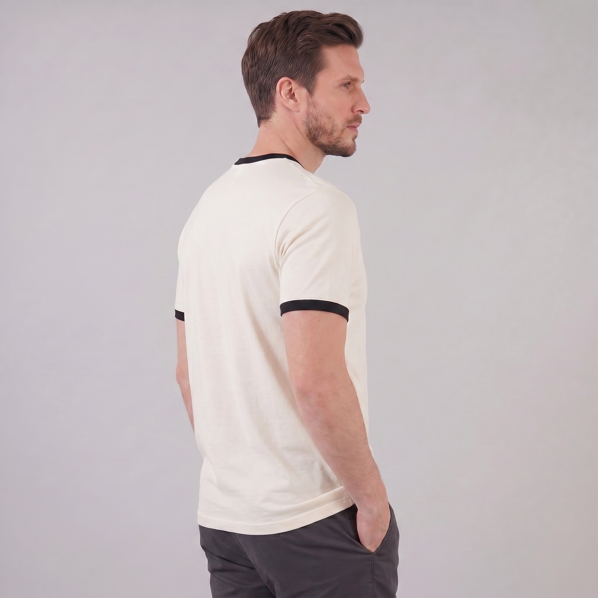 Herren Ringer T Shirt Mit Kontrastbesatz