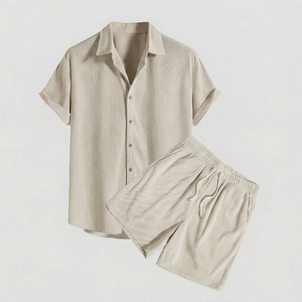 Herren Corduroy 2-teiliges Outfit-Set