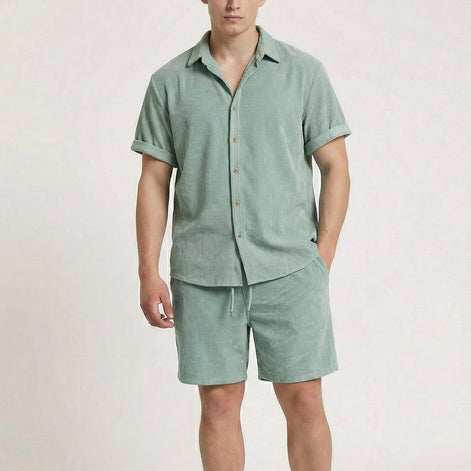 Herren Corduroy 2-teiliges Outfit-Set