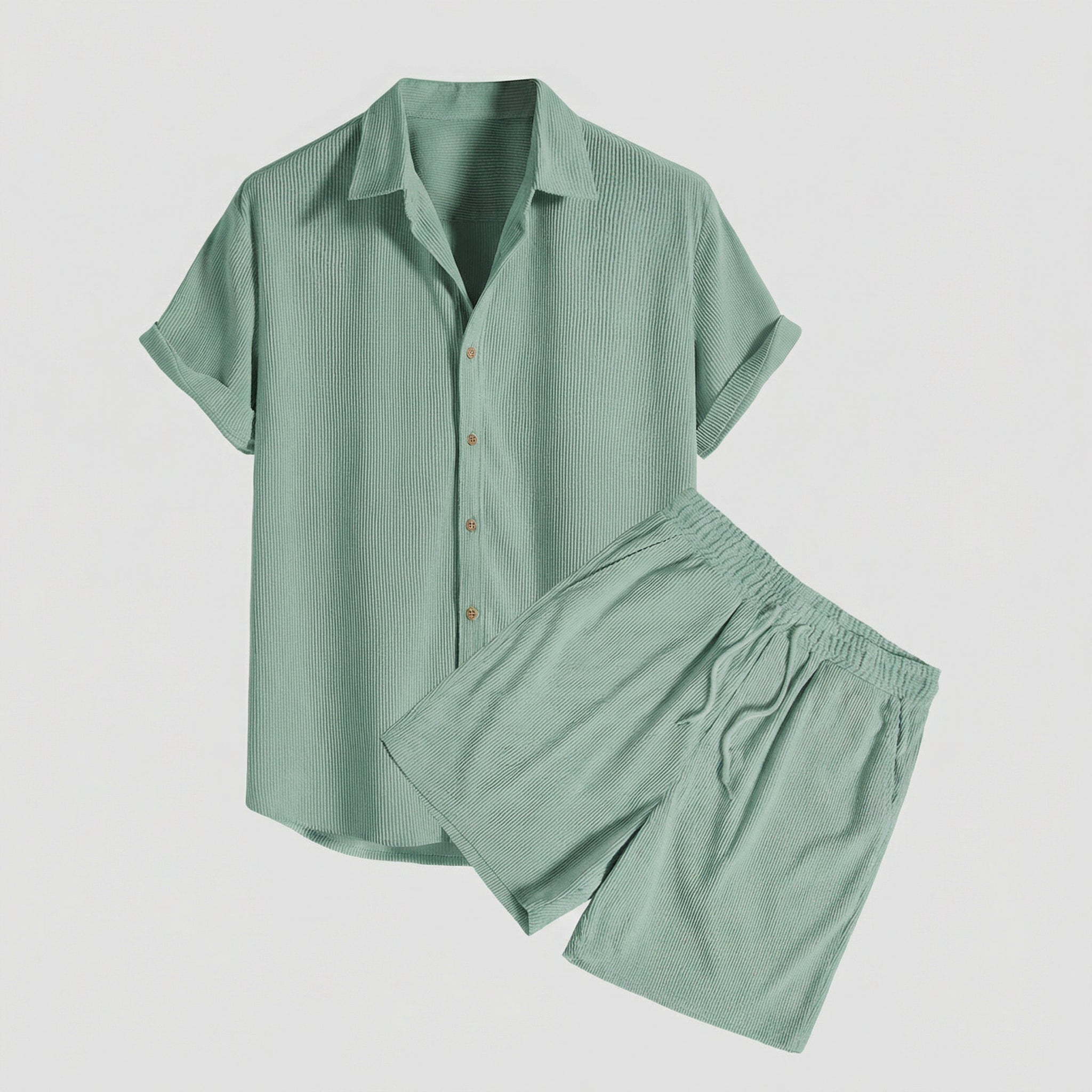 Herren Corduroy 2-teiliges Outfit-Set