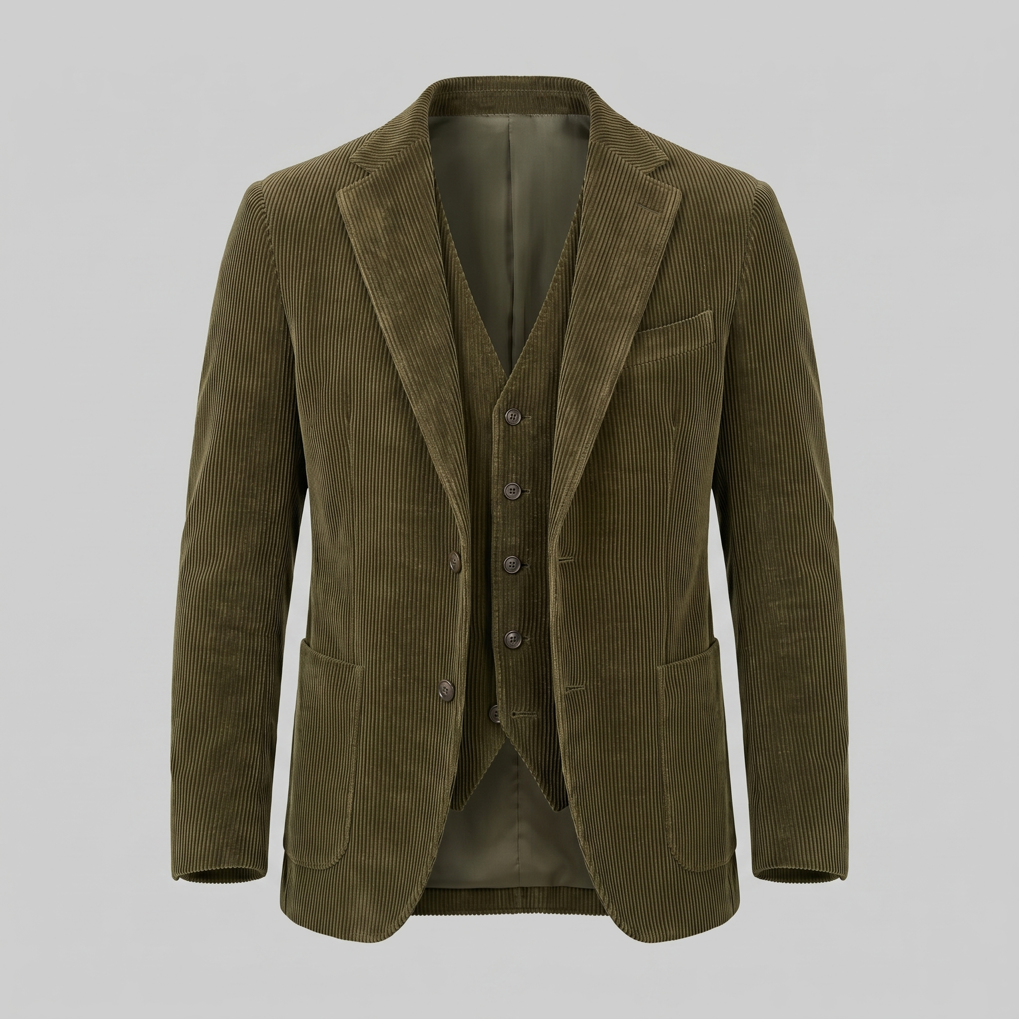 Herren Corduroy Blazer Jacke Mit Passender Weste