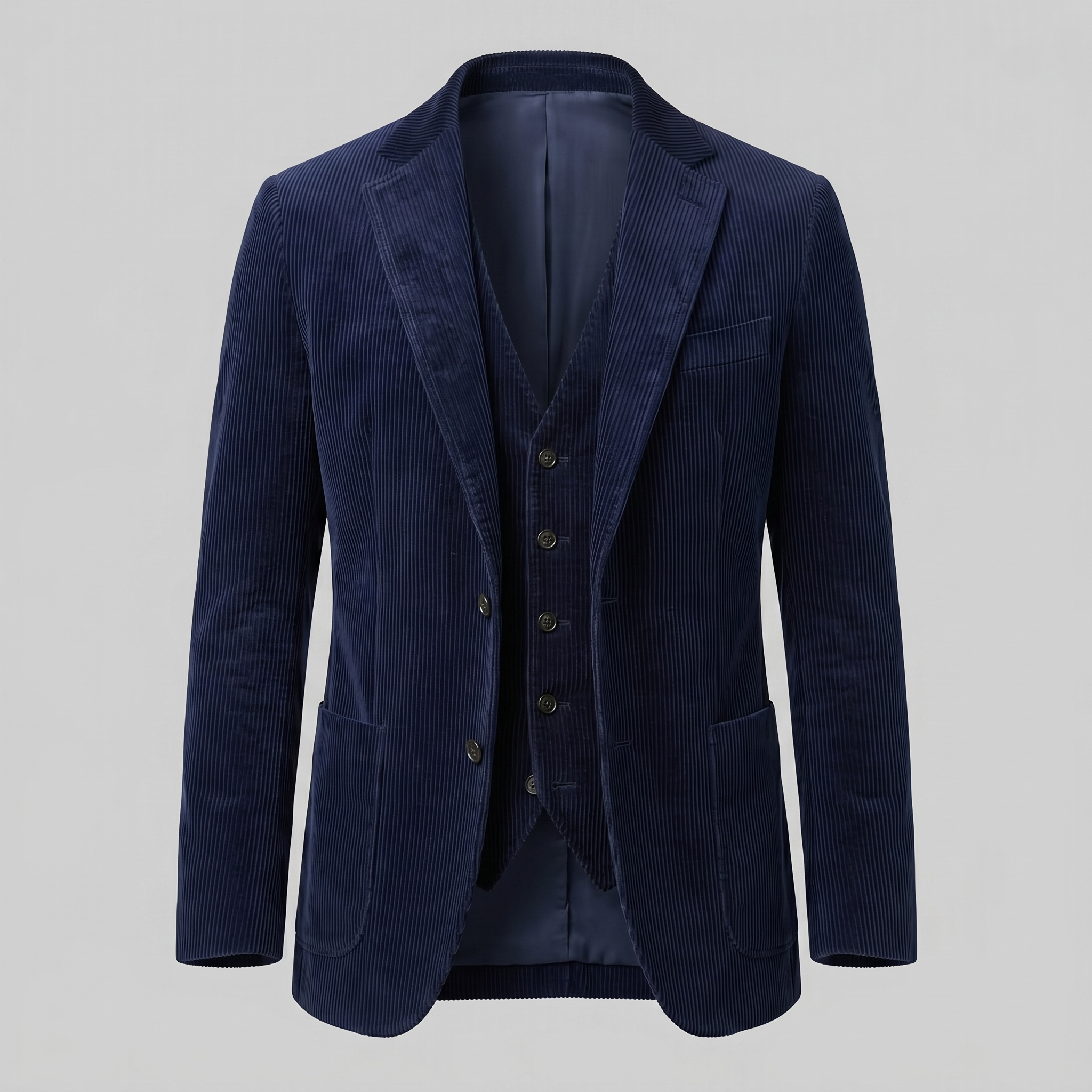 Herren Corduroy Blazer Jacke Mit Passender Weste