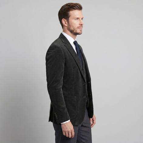 Herren Corduroy Blazer Jacke Mit Passender Weste