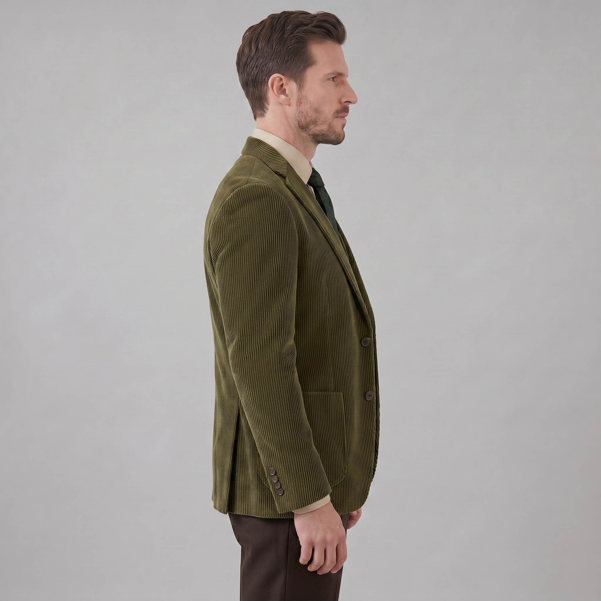 Herren Corduroy Blazer Jacke Mit Passender Weste