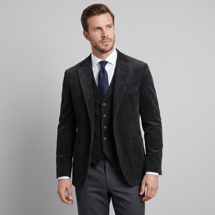 Herren Corduroy Blazer Jacke Mit Passender Weste