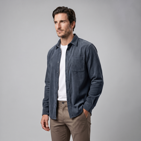 Herren Corduroy Langarm Freizeit Hemd