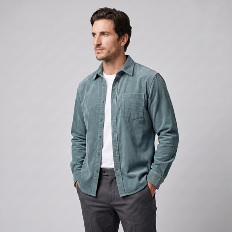 Herren Corduroy Langarm Freizeit Hemd