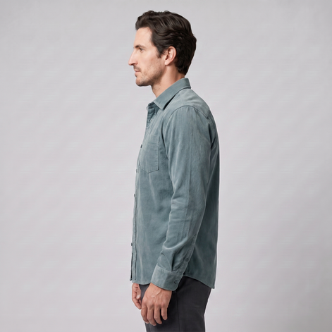 Herren Corduroy Langarm Freizeit Hemd