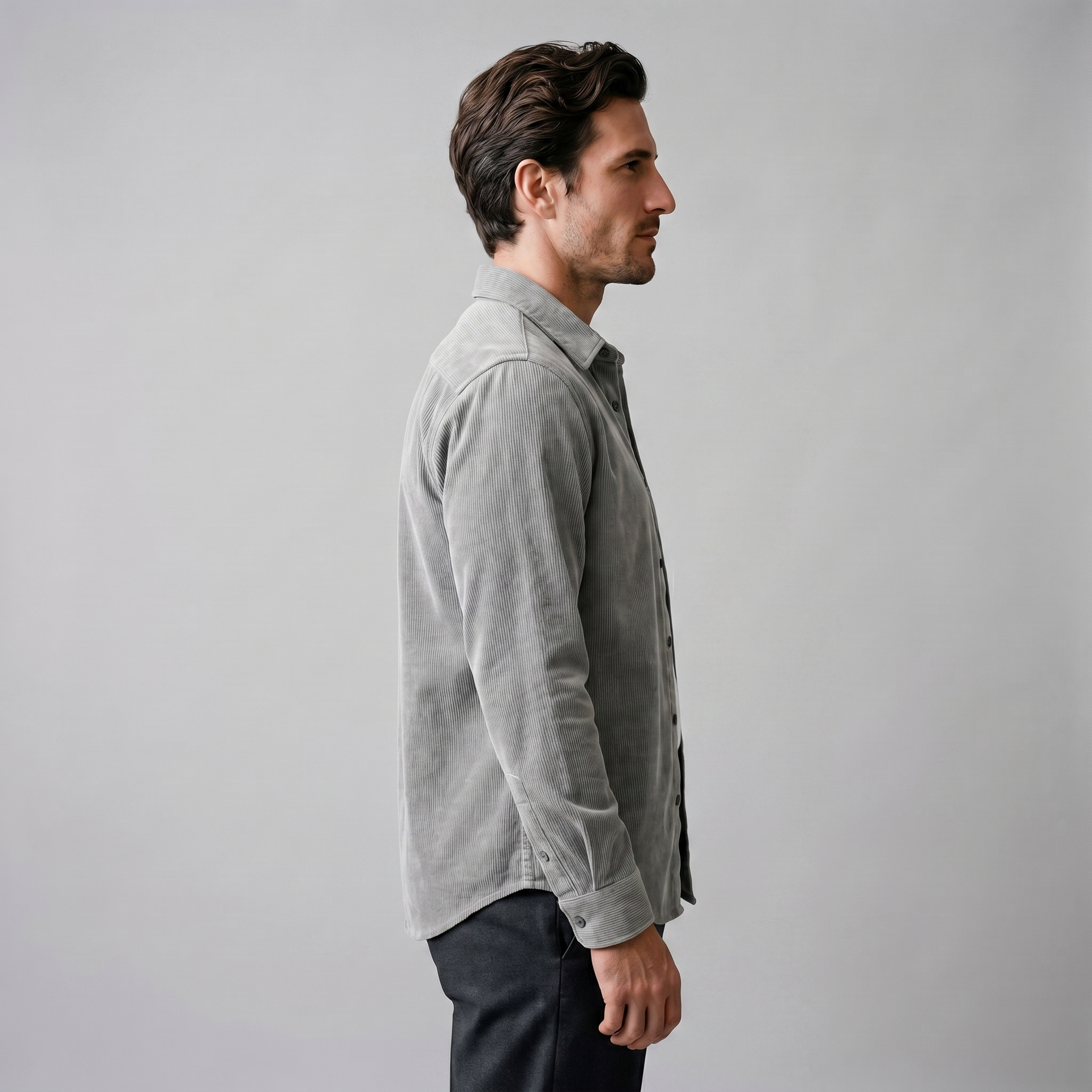 Herren Corduroy Langarm Freizeit Hemd