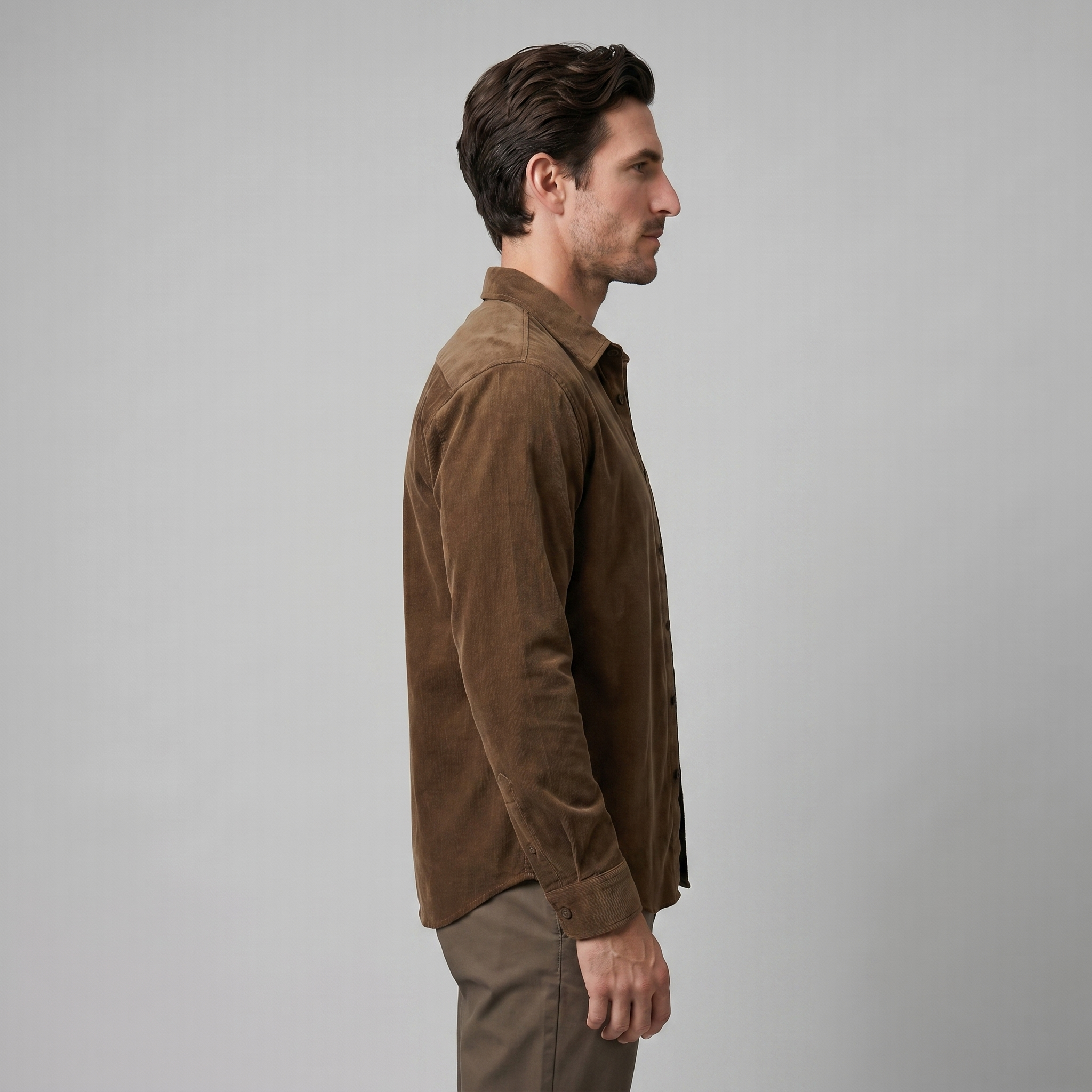 Herren Corduroy Langarm Freizeit Hemd