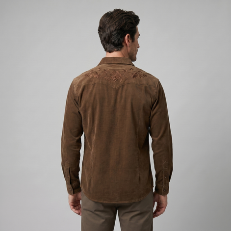 Herren Corduroy Langarm Freizeit Hemd