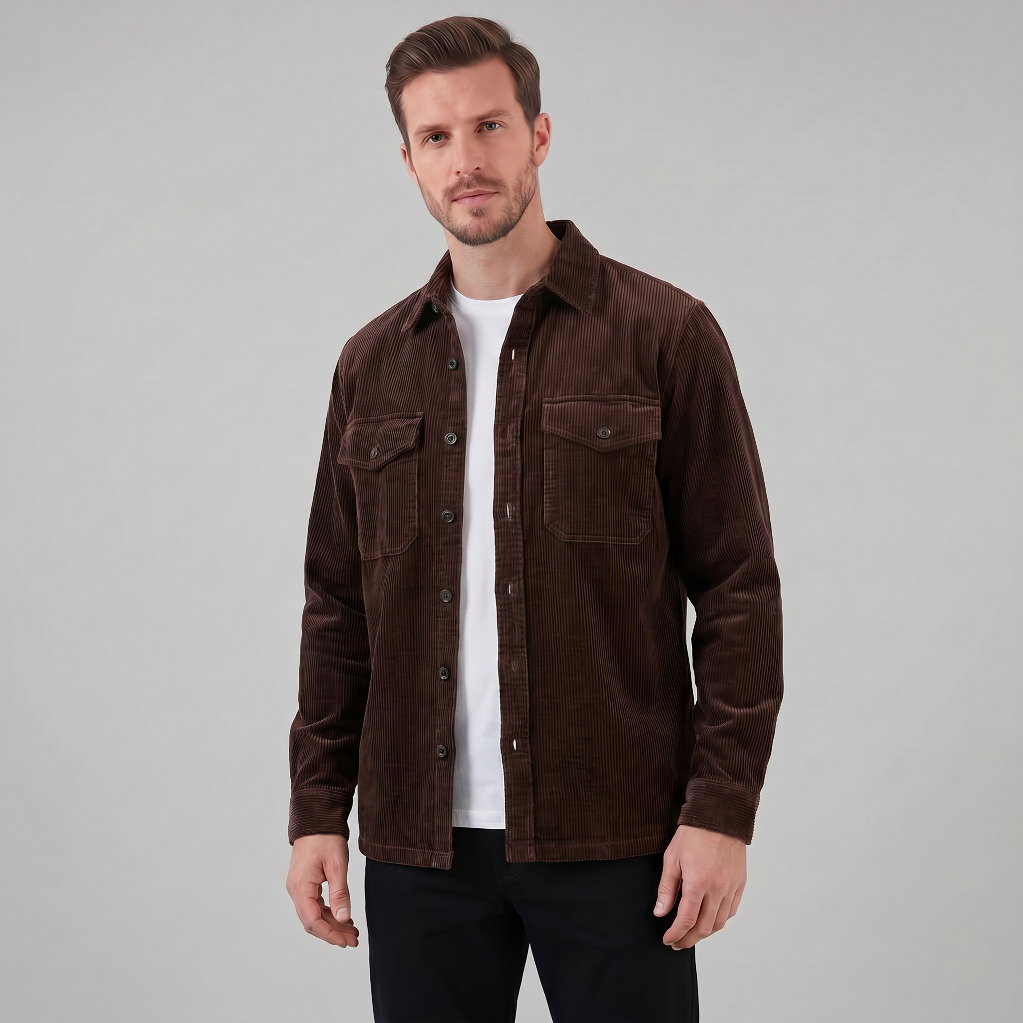 Herren Kordstoff Overshirt