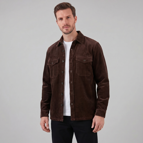 Herren Kordstoff Overshirt