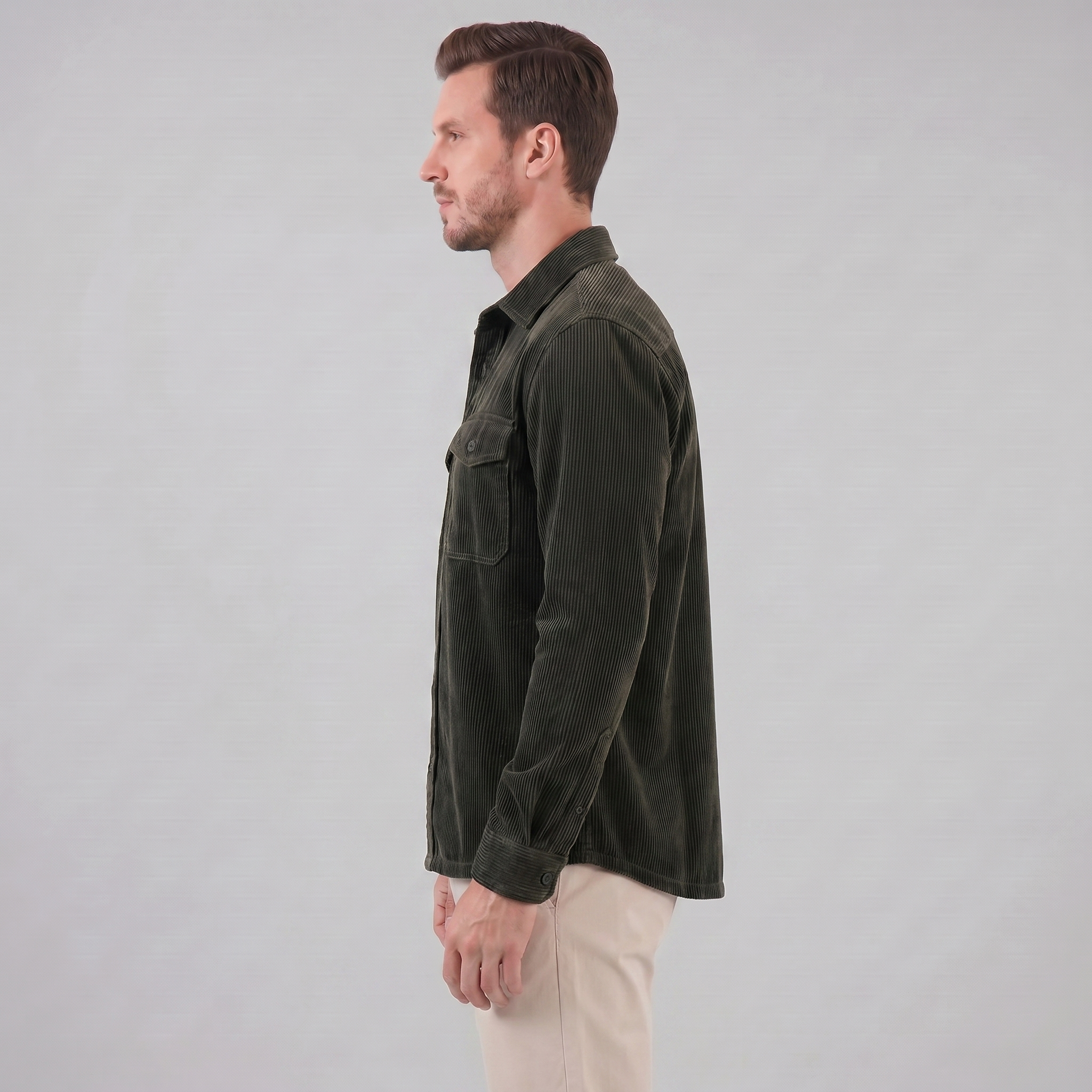 Herren Kordstoff Overshirt