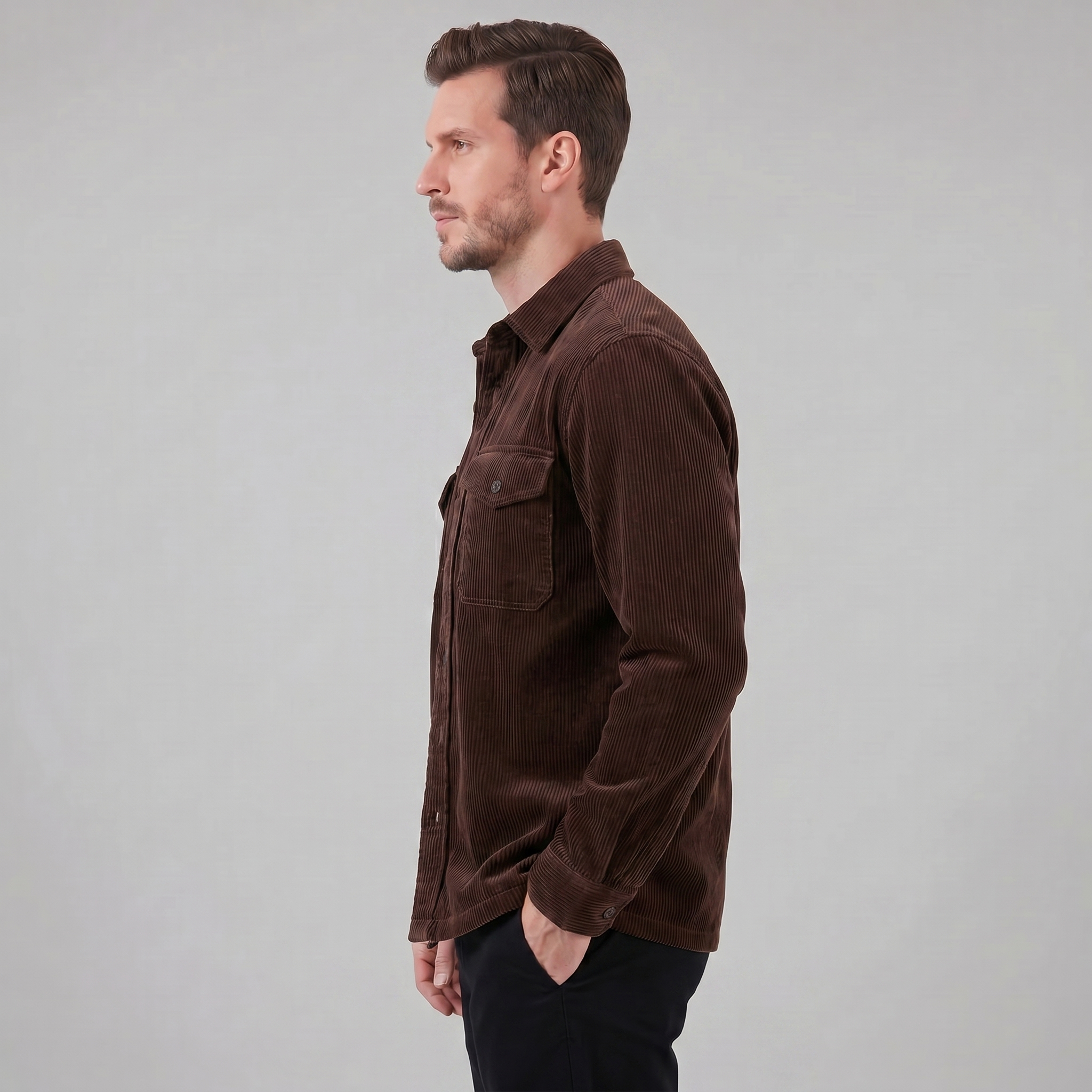 Herren Kordstoff Overshirt