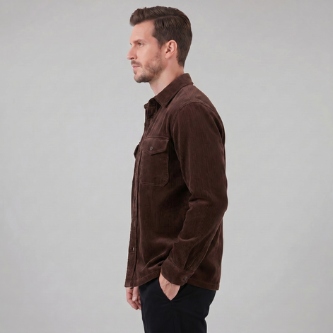 Herren Kordstoff Overshirt